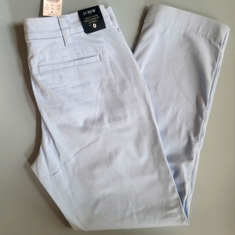 J.Crew Factory High RISE Girlfriend Chino in Soft Blue